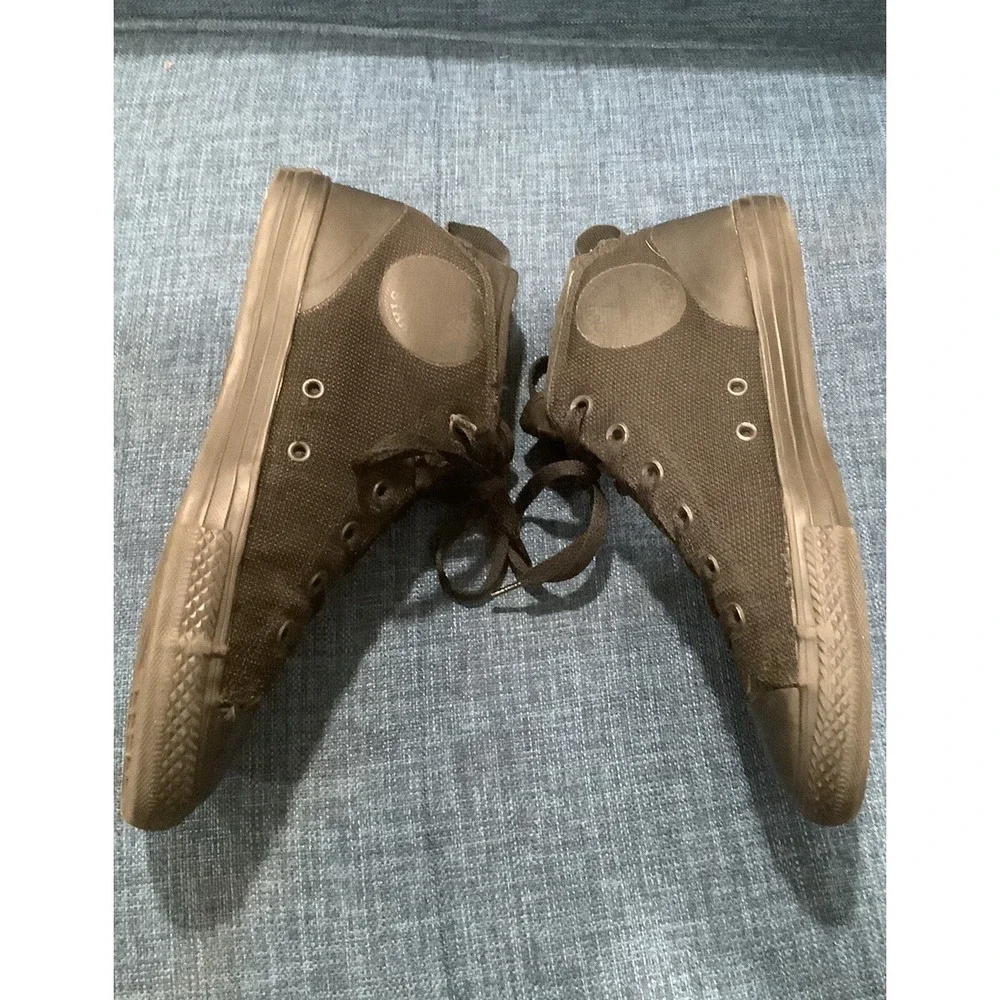 All Black Converse All Star Mid-High Top Junior 6